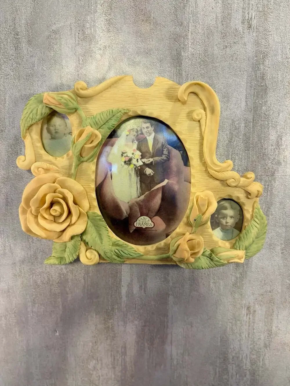 United Design Corp Fancy Frames Three‎ Roses Triple Photo Frame